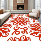Bold Floral Swirl Pattern Rug