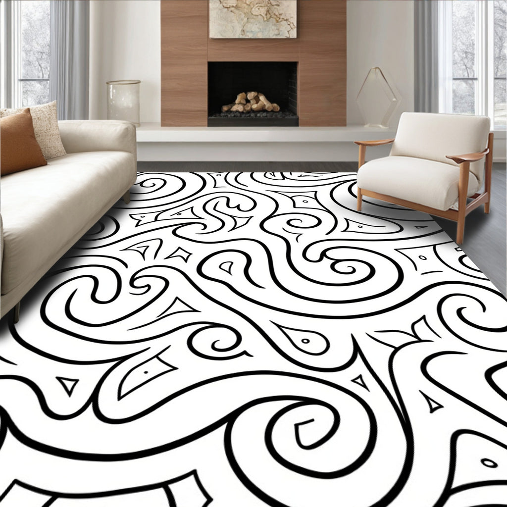 Abstract Swirls And Shapes Rug