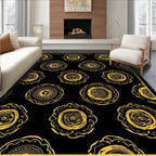 Golden Sunburst Abstract Pattern Rug