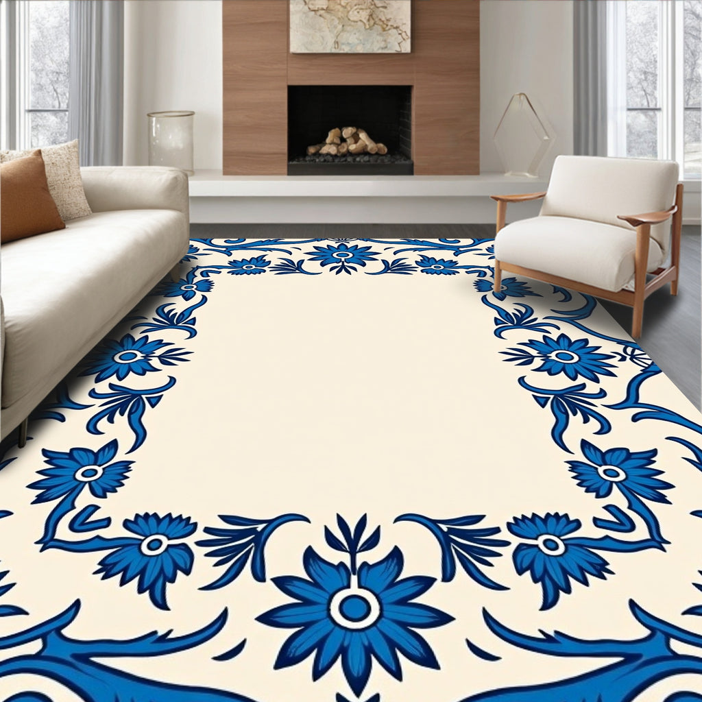 Classic Floral Scroll Pattern Rug