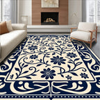 Classic Floral Vine Border Rug