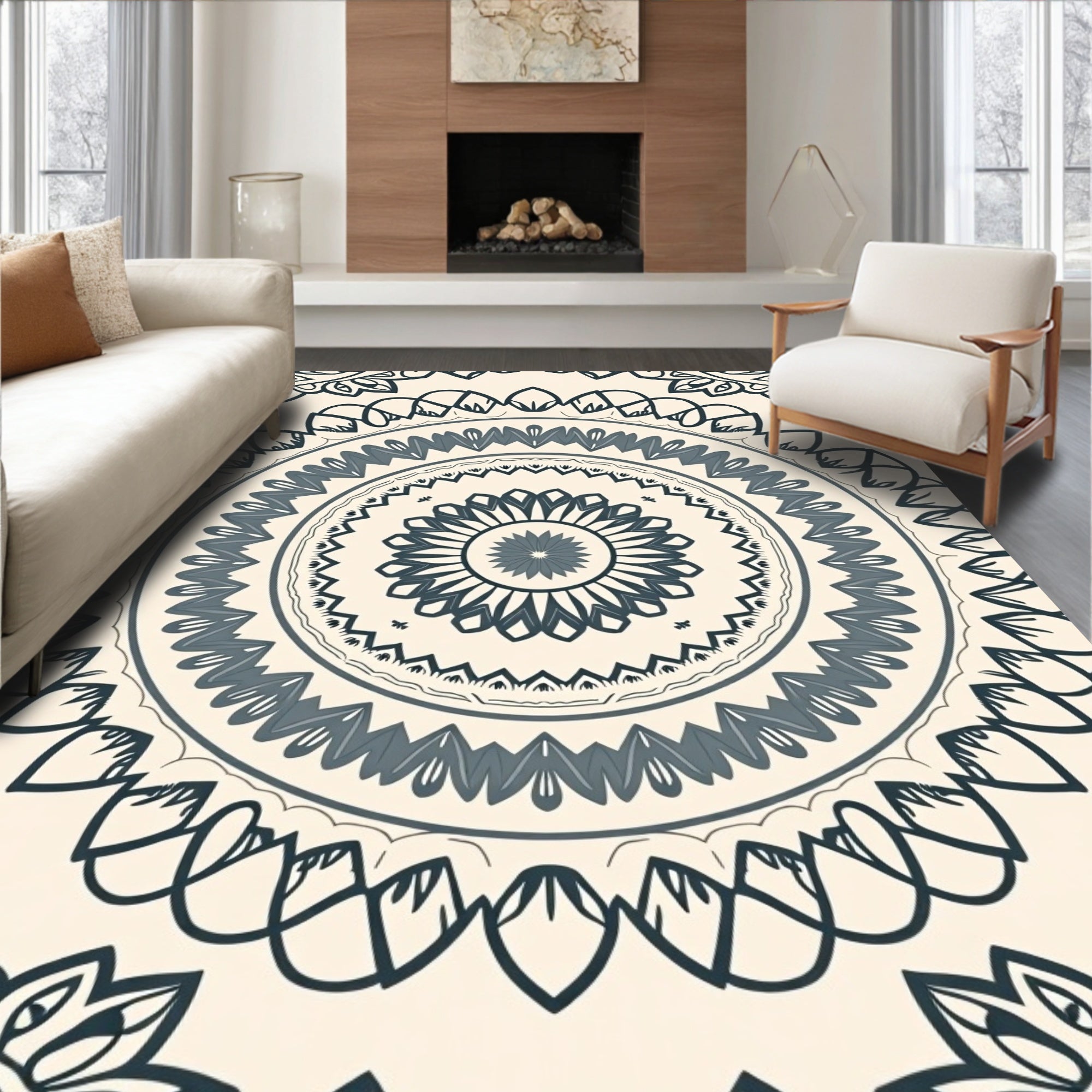 Intricate Mandala Pattern Rug
