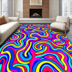 Vibrant Swirls and Triangles Pattern Rug