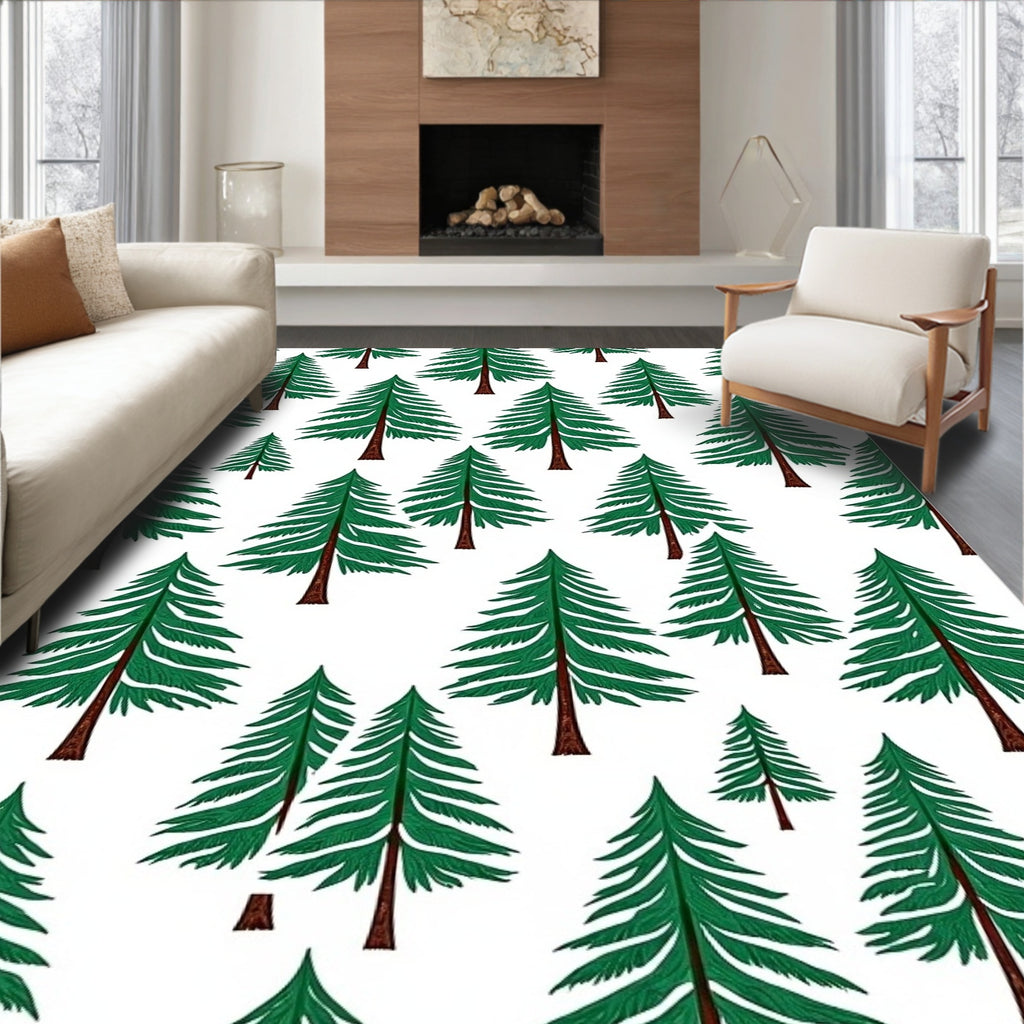 Evergreen Forest Woodland Tree Scatter Rug