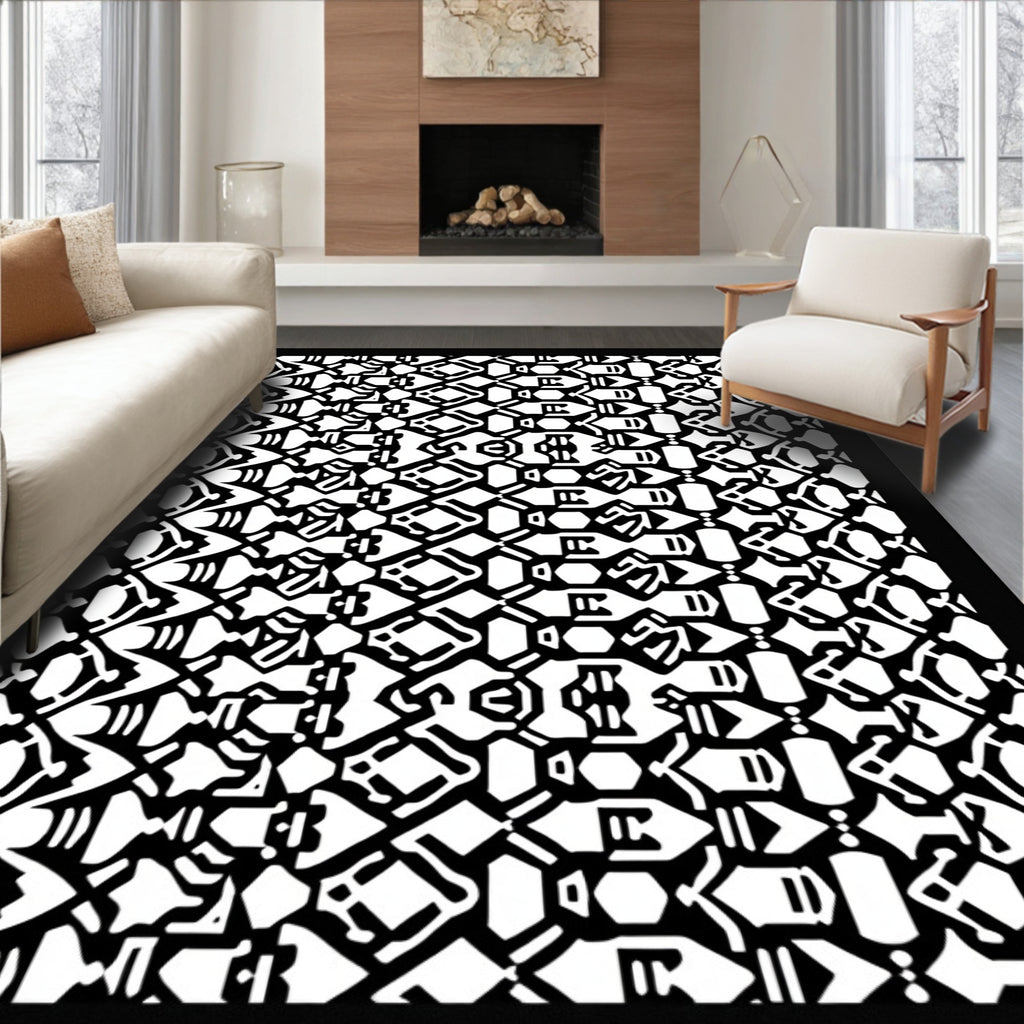 Intricate Geometric Abstract Pattern Rug