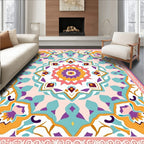 Vibrant Floral Medallion Pattern Design Rug