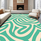 Teal Swirl Pattern Design Rug