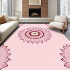 Pink Floral Mandala Design Rug
