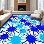 Blue Splash Pattern Design Rug