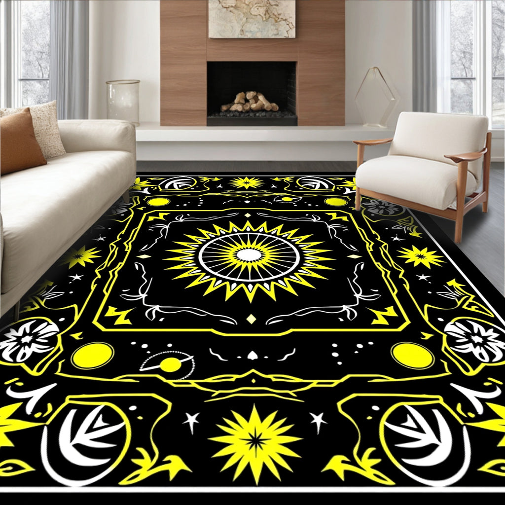 Bold Sun Floral Graphic Design Rug