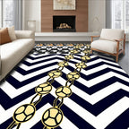 Bold Geometric Chevron Link Pattern Rug