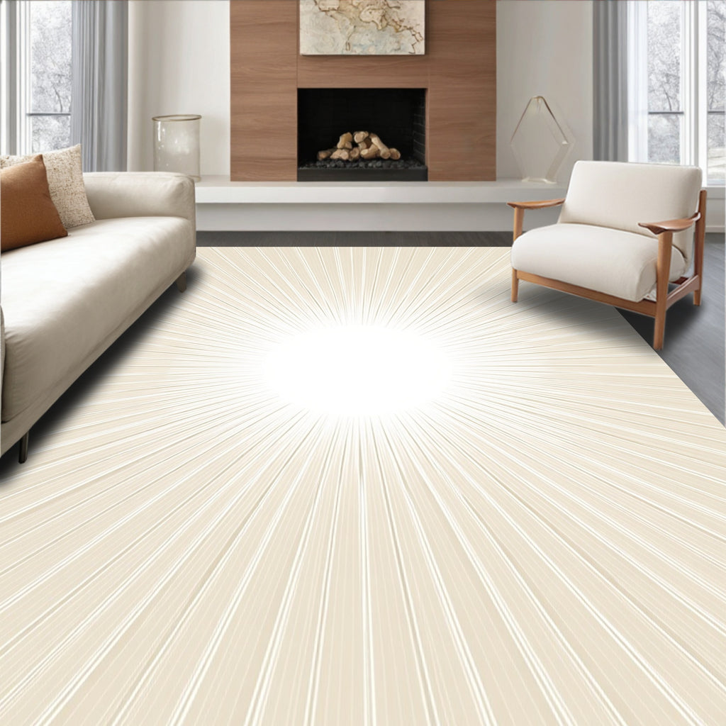 Radiant Sunburst Line Design Rug