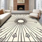 Art Deco Sunburst Feather Pattern Rug