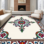 Ornate Floral Border Pattern Rug