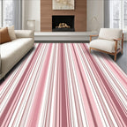 Pink Striped Geometric Rug
