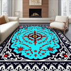 Bold Geometric Mandala Floral Design Rug