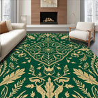 Elegant Gold Leaf Vine Traditional Rug