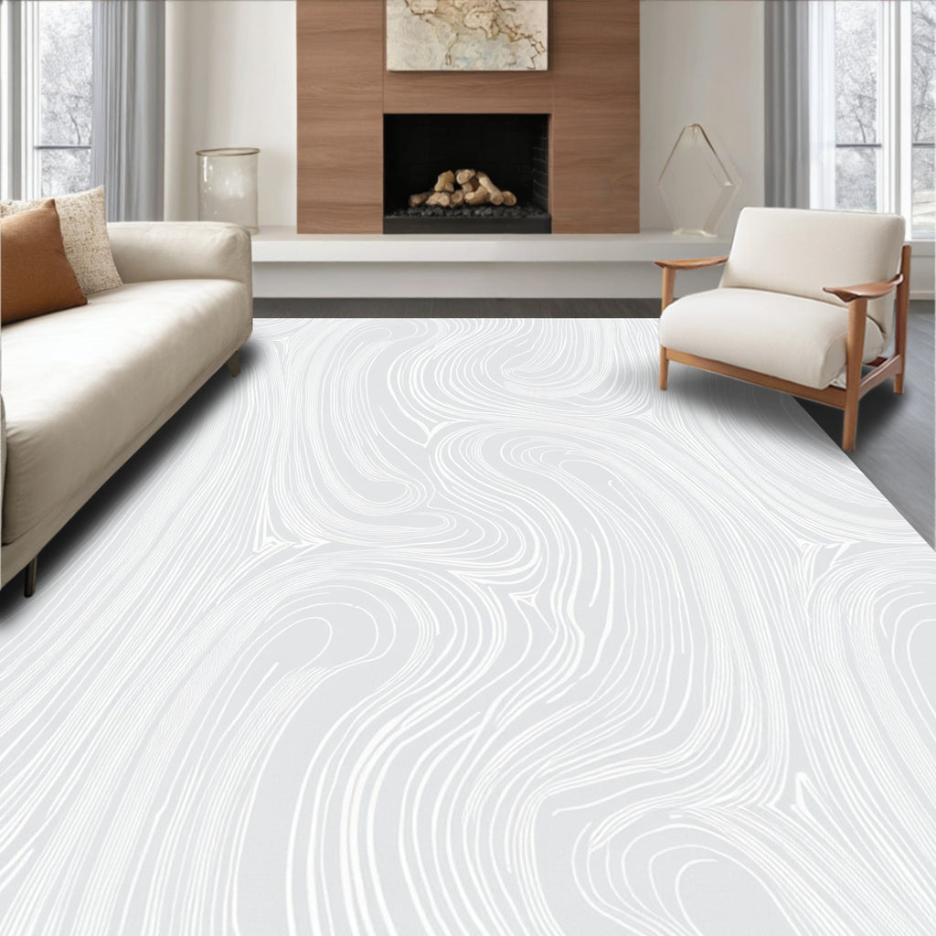 Subtle Swirl Wood Grain Pattern Rug