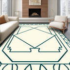 Geometric Deco Style Outline Pattern Rug