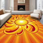 Vibrant Sunburst Floral Pattern Rug