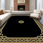 Elegant Gold Decorative Border Design Rug