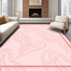 Soft Pink Swirl Border Design Rug