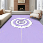 Concentric Spiky Floral Pattern Rug