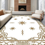 Ornate Bloom Inlay Border Rug