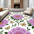 Floral Butterfly Pattern Design Rug