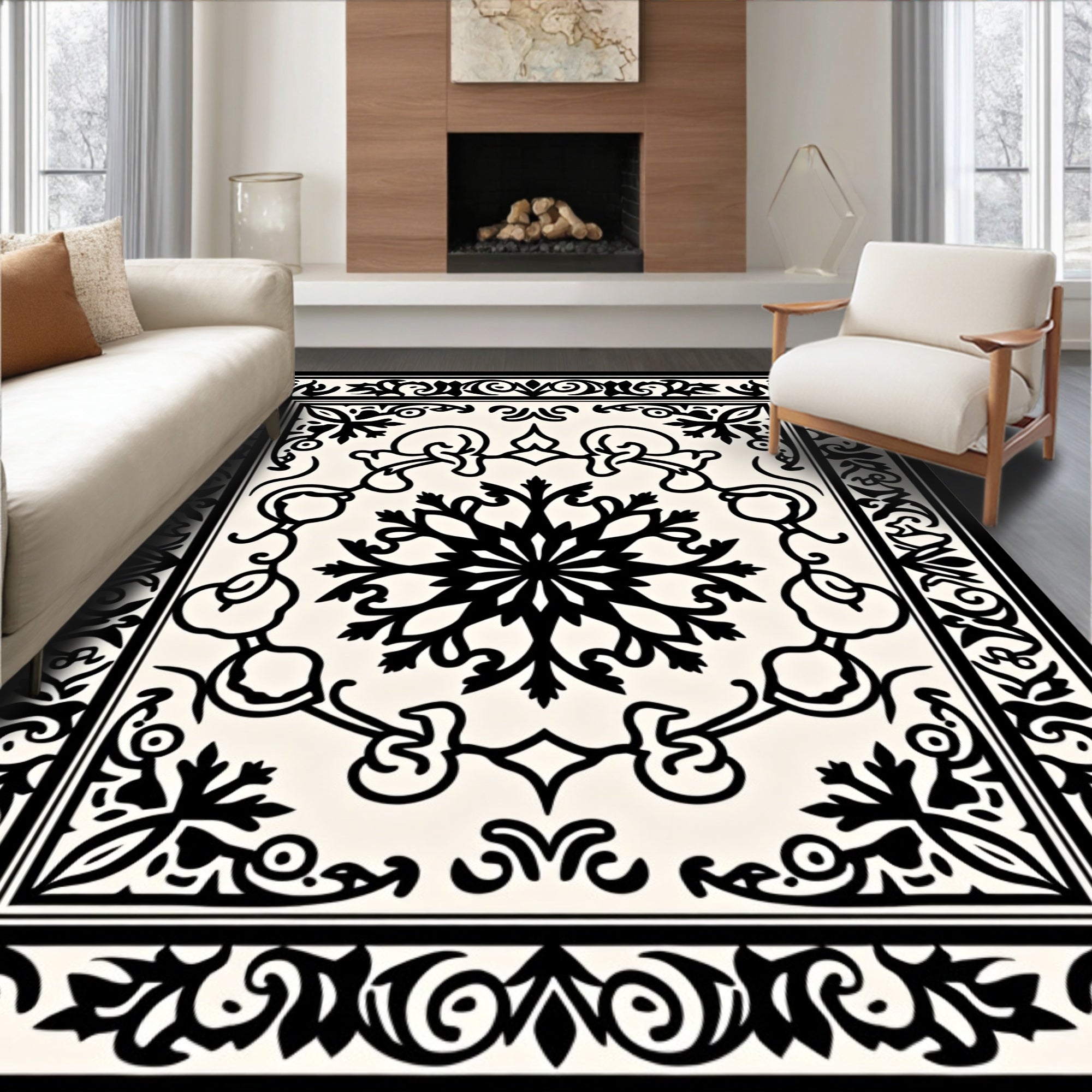 Classic Swirl Mandala Ornate Decoration Rug