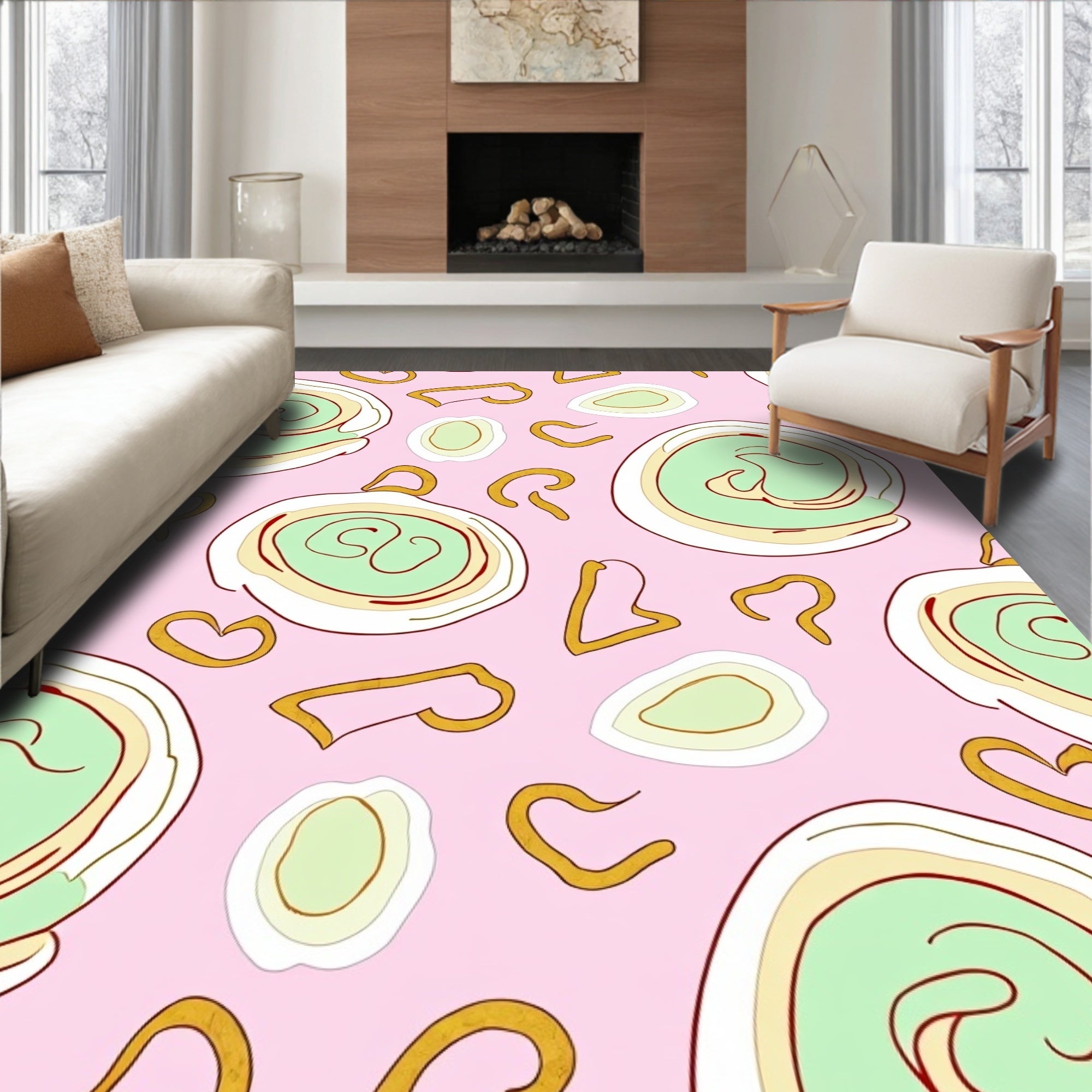 Abstract Swirl Loop Pattern Design Rug
