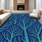 Lush Forest Tree Branch Pattern Rug