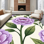 Pastel Floral Pattern Decorative Design Rug