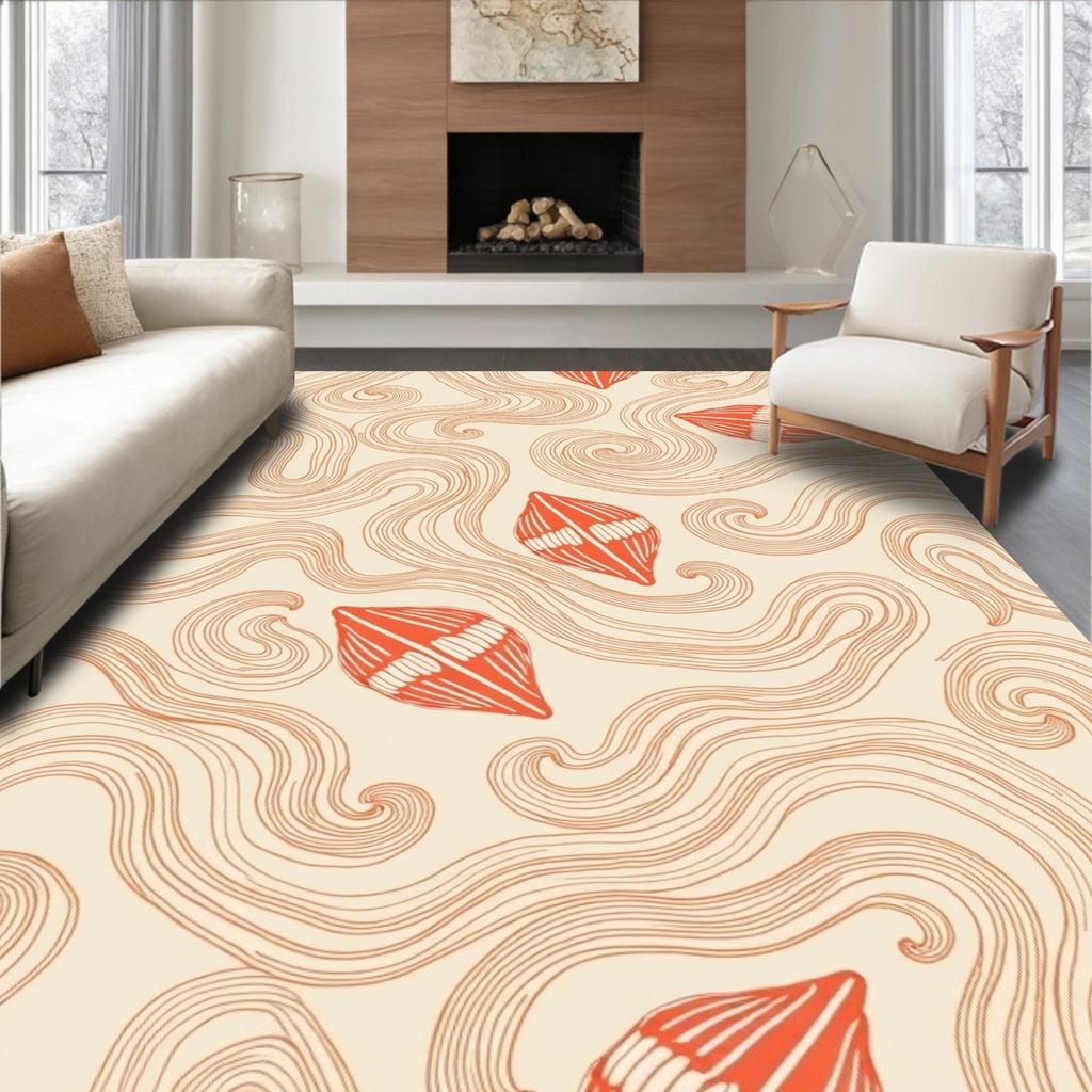 Vivid Cocoon Swirl Abstract Design Rug