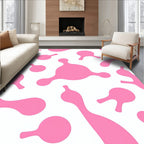Pink Blob Abstract Pattern Rug