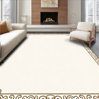 Ornate Scrollwork Traditional Border Design Rug