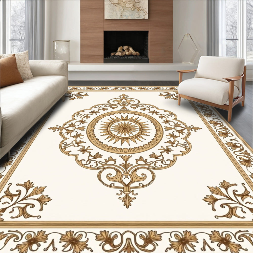 Traditional Floral Sunburst Medallion Rug