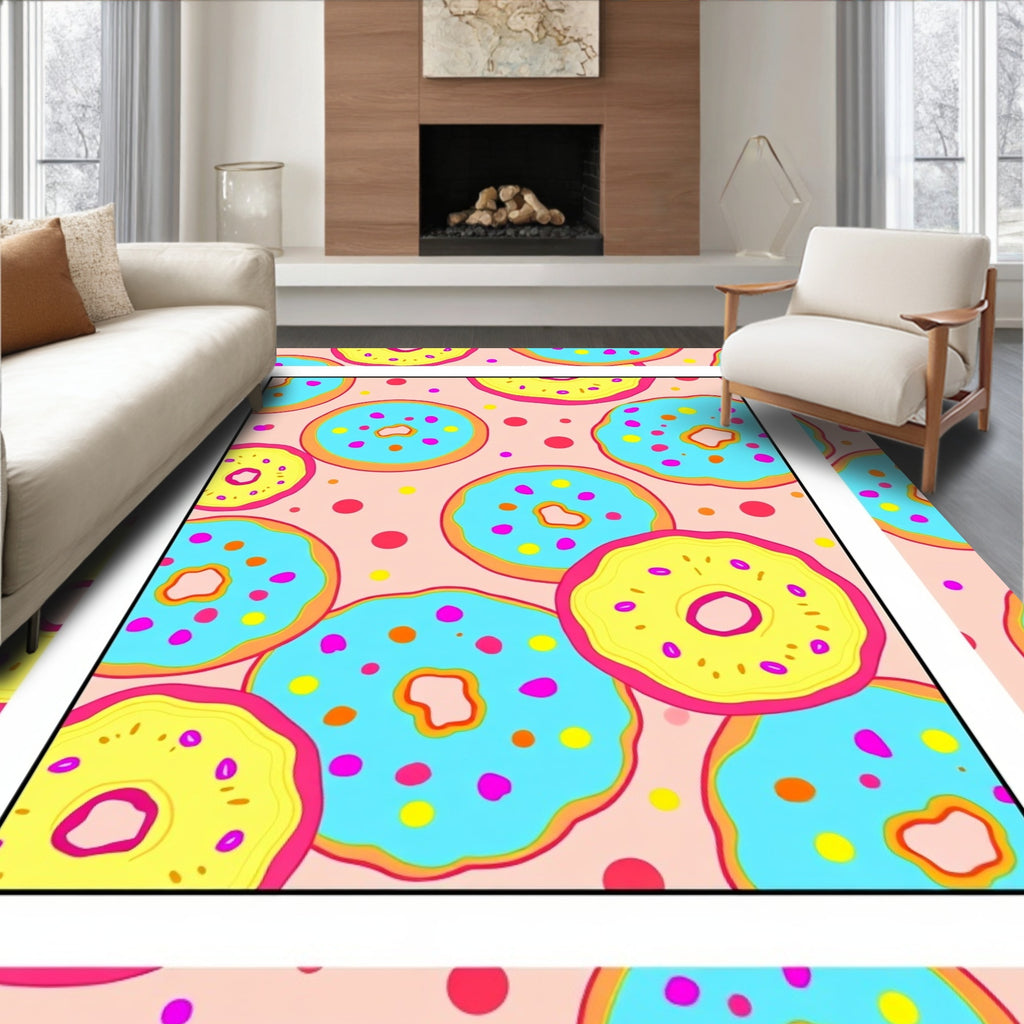 Sweet Donut Pattern Pop Art Rug