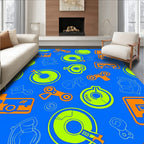 Futuristic Geometric Shapes Pattern Rug
