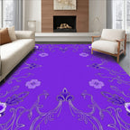 Elegant Floral Leaf Filigree Pattern Rug