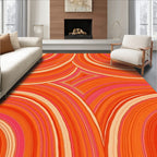 Orange Pink Swirl Pattern Rug