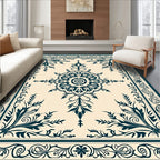 Classic Floral Medallion Border Rug