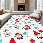 Cute Santa Claus Snowflakes Festive Rug
