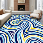 Abstract Swirls Triangles Pattern Design Rug
