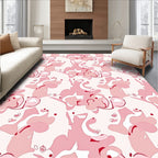 Abstract Pink Swirl Pattern Design Rug