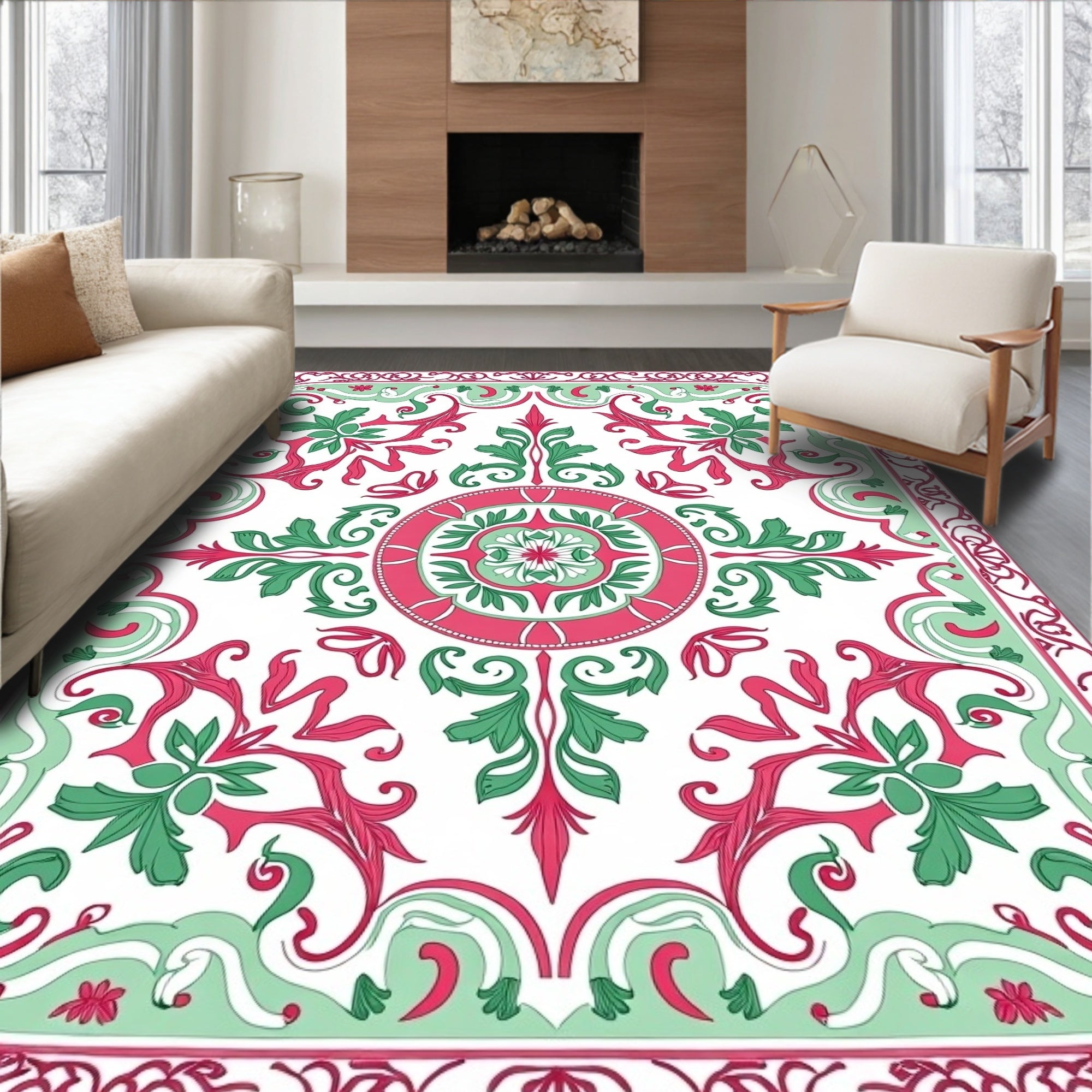 Vintage Floral Swirl Pattern Rug
