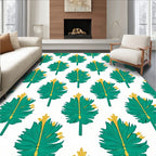 Emerald Gold Leaf Pattern Rug