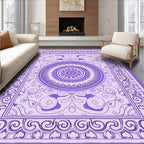 Violet Floral Medallion Border Rug