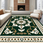 Emerald Gold Intricate Floral Pattern Rug