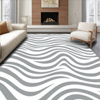 Grey Wavy Stripe Pattern Rug